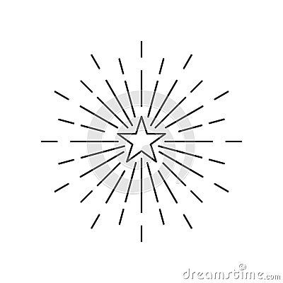 Starburst, star burst or starlight line art element Stock Photo