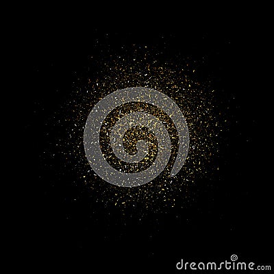 Stardust gold. Particles shimmer brilliance. Glowing stars. Decoration for new year Christmas holiday, confetti. Vector isolated. Vector Illustration