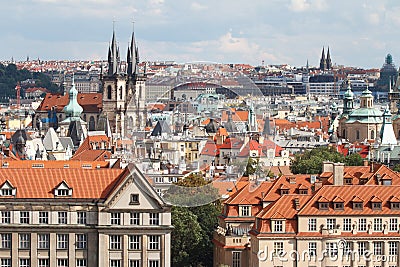 Stare Mesto Old Town view, Prague, Stock Photo