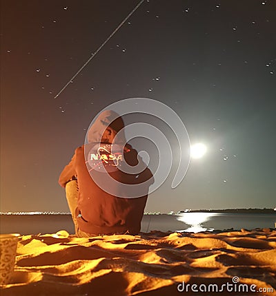 Starfall on the beach Editorial Stock Photo