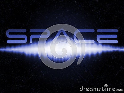 Starfield with sonic burst and space text Stock Photo