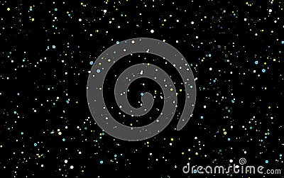 Starfield stars in night sky scifi background Cartoon Illustration