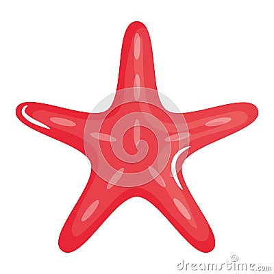 Starfish animal shell isolated icon Vector Illustration