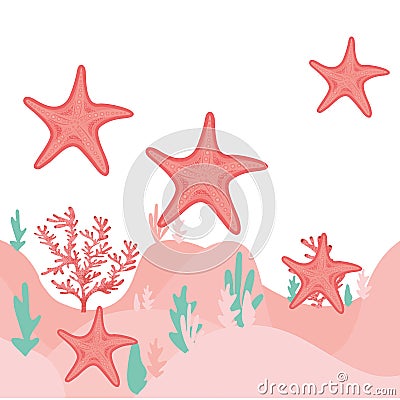 Starfish pattern isolated icon Vector Illustration