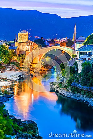 Stari Most bridge - Mostar, Bosnia and Herzegovina Stock Photo