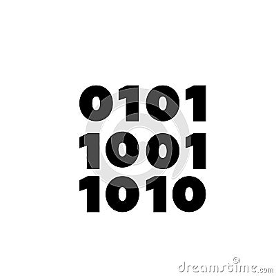 A stark black and white image depicting a sequence of binary digits, representing the fundamental code that underlies Vector Illustration