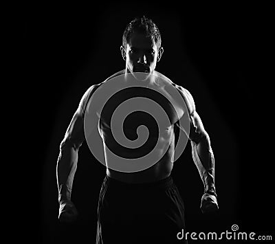 Stark strong man Stock Photo