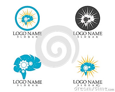 Starlight brain icon logo Vector Illustration