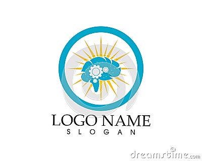 Starlight brain icon logo Vector Illustration