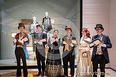 The Starlight Carolers singing at Bellevue Square Mall Editorial Stock Photo