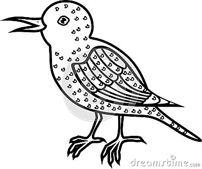 Starling coloring page Stock Photo
