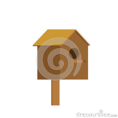 Starling house is isolated. House for birds. Vector illustration Vector Illustration