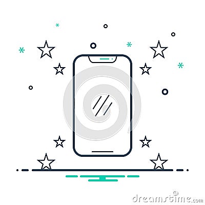 Black mix icon for Starred, stellated and astrology Stock Photo