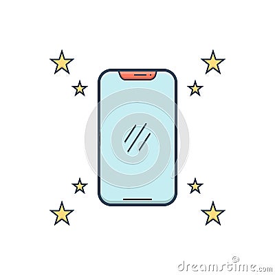 Color illustration icon for Starred, stellated and astrology Cartoon Illustration