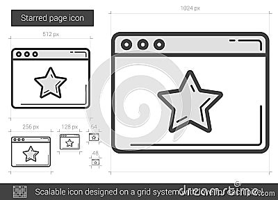 Starred page line icon. Vector Illustration