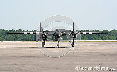 Starring Down a Bomber Stock Photo