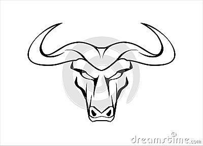 Starring Wild Bull Vector Illustration