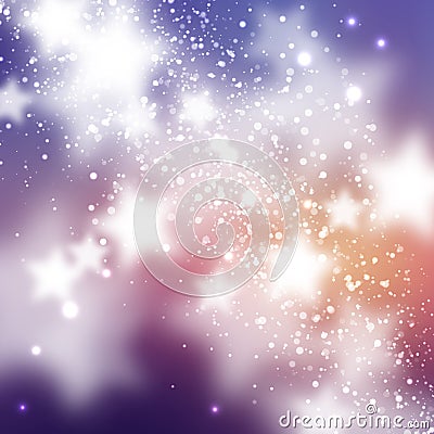 Starry background. Smooth and blured stars on blue and magenta background Vector Illustration