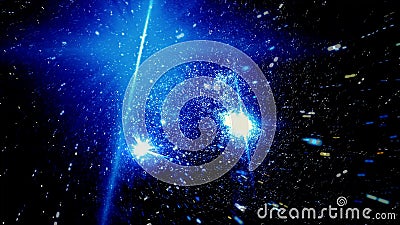 Starry bright glowing lights flying fast through hyperspace in cosmos, seamless loop. Animation. Abstract astrological Stock Photo