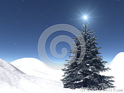 Starry Christmas Stock Photo