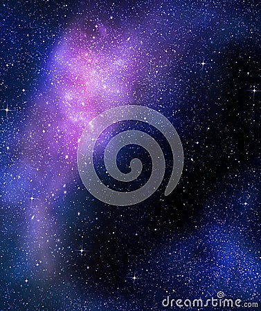 Starry deep outer space nebual and galaxy Stock Photo