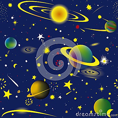 Starry night Vector Illustration