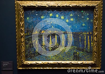 Starry Night Over the Rhone by Vincent van Gogh Editorial Stock Photo