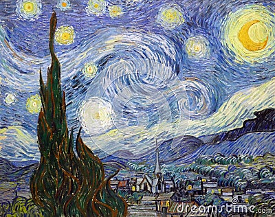 ` The Starry Night ` painted by Vincent Van Gogh Editorial Stock Photo