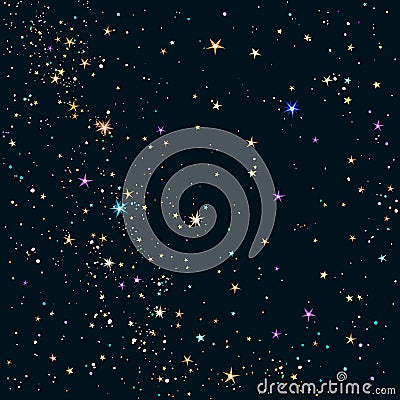 Starry night sky background Vector Illustration