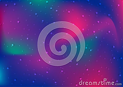 Starry northern light abstract holographic gradient background Vector Illustration