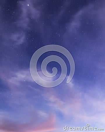 Starry sky and clouds Stock Photo