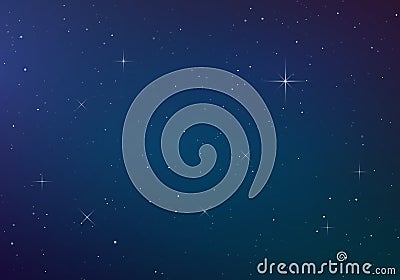 Starry sky color background. Dark night sky. Infinity space with shiny stars. Vector illustration Vector Illustration