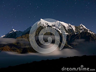 Starry sky over the Himalaya Stock Photo