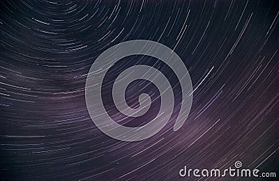 Starry sky shot at a long exposure. Stock Photo