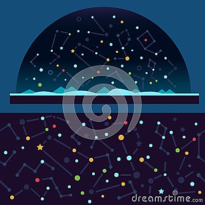 Starry sky, space Vector Illustration