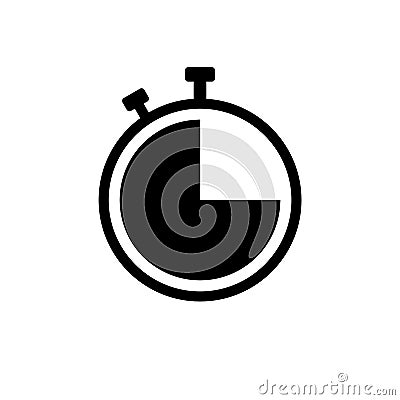 Stopwatch clock vector icon illustration. Vector Illustration