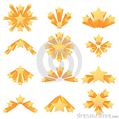 Stars explosion icon color burst set vector illustration Vector Illustration