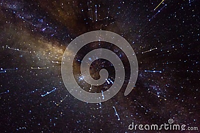 Stars and galaxy outer space sky night universe black starry background of shiny starfield Stock Photo