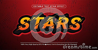 3d Stars Gaming Esport Text Effect, Editable Text Effect Vector Illustration