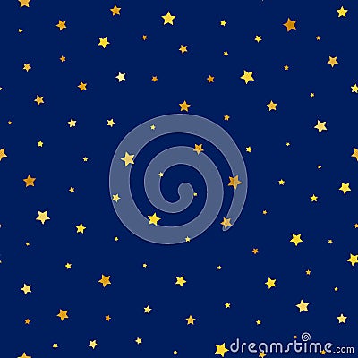 Stars golden seamless pattern Vector Illustration