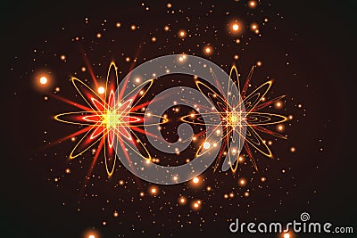 The stars are made of oval. Light effects glow. Vector Illustration