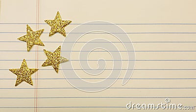 Stars on notebook paper Stock Photo