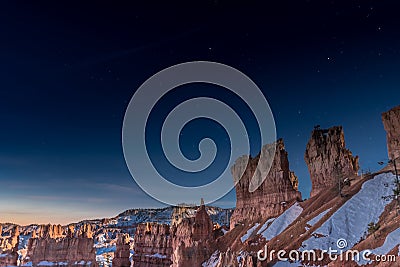 Stars Over Hoodoos Stock Photo