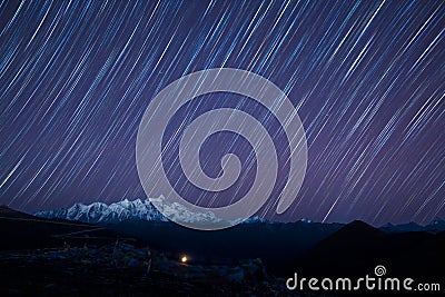 Stars over mountains Stock Photo