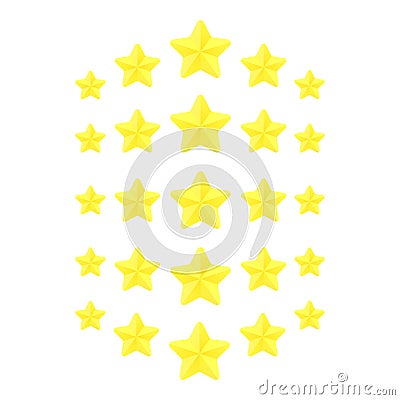 5 stars rating. Consumer rating. Review. Feedback. Vector icon for web site Vector Illustration