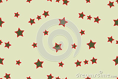 Stars with red borders on a white background seamless pattern. Perfect background for military or patriotic holiday Vector Illustration