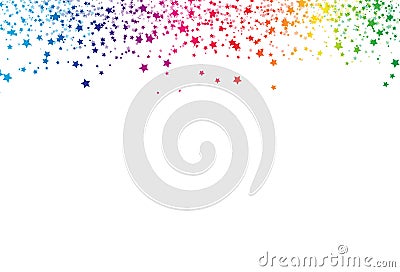 Stars scatter glitter confetti brush Multicolor spectrum rainbow Vector Illustration