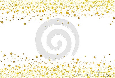 Stars scatter glitter confetti gold frame banner galaxy celebration party premuim product concept abstract background texture Vector Illustration