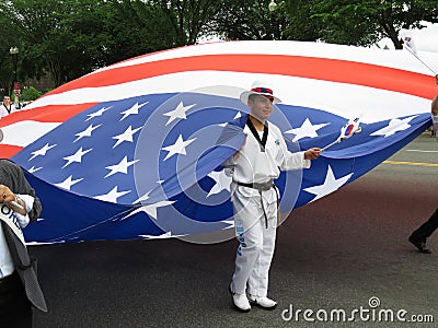 Stars and Stripes at the Parade Editorial Stock Photo