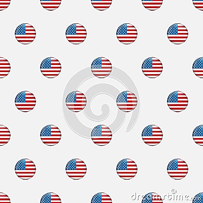 Stars and stripes seamless pattern. USA Independence day festive vector repeatable textures based on american flag Vector Illustration